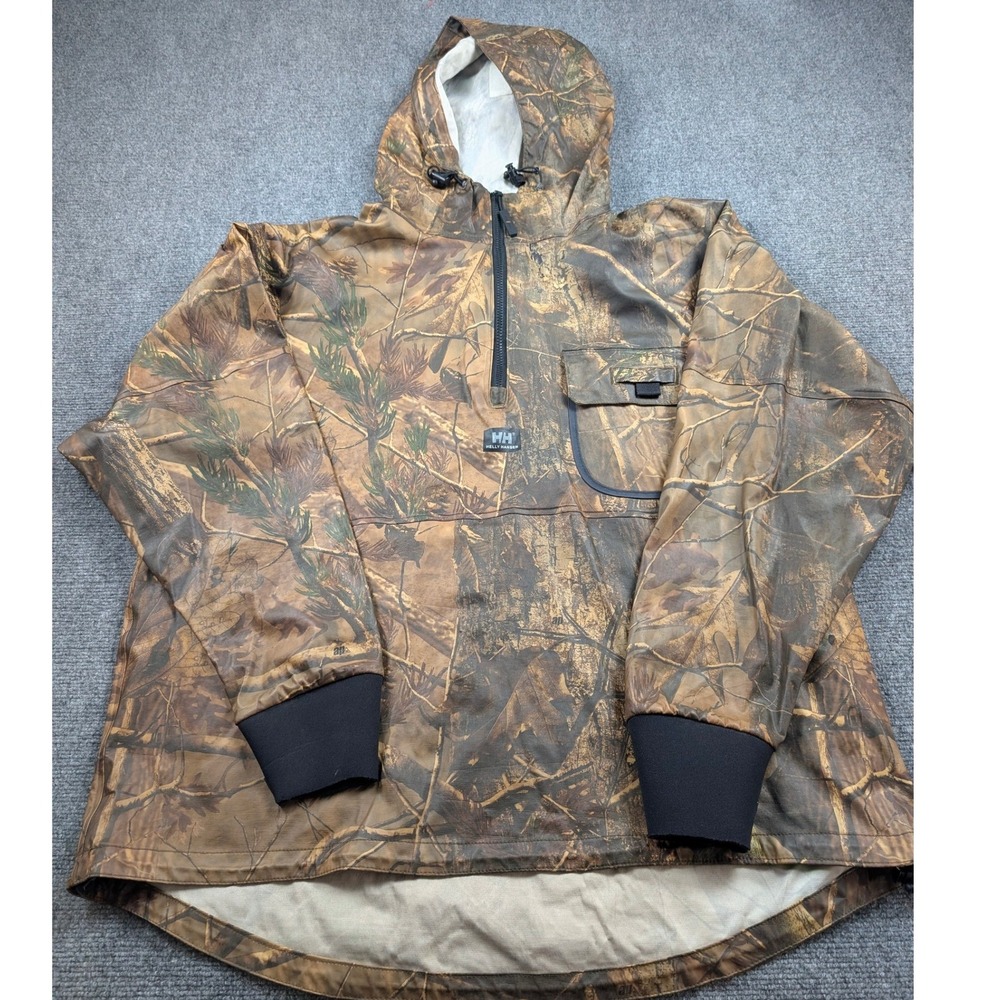 Helly Hansen Camo Mens Jacket XXL Workwear Realtree AP Quarter Zip Anorak Hooded